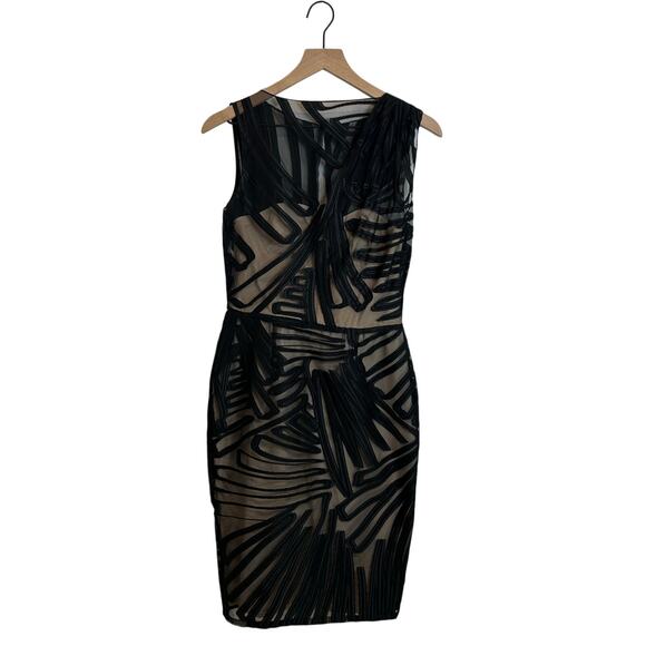 Lela Rose Gathered Boat Neck Corset Black Organza Midi Dress NWT Women’s Size 6 - Picture 2 of 9